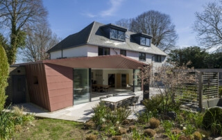 Photo of rear elevation showing zinc clad extension